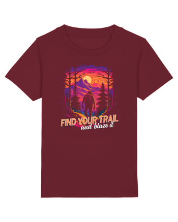 in stil synthwave - Find your trail and blaze it Burgundy