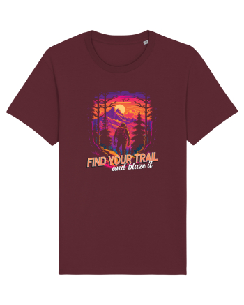 in stil synthwave - Find your trail and blaze it Burgundy