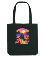 in stil synthwave - Find your trail and follow it Sacoșă textilă