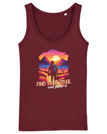 in stil synthwave - Find your trail and follow it Burgundy