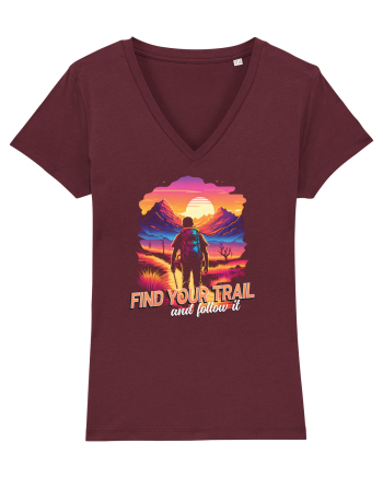 in stil synthwave - Find your trail and follow it Burgundy