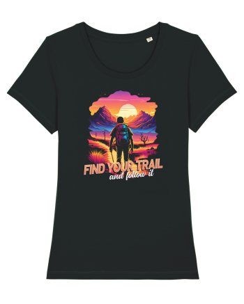 in stil synthwave - Find your trail and follow it Black