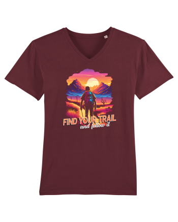 in stil synthwave - Find your trail and follow it Burgundy