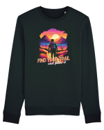 in stil synthwave - Find your trail and follow it Bluză mânecă lungă Unisex Rise