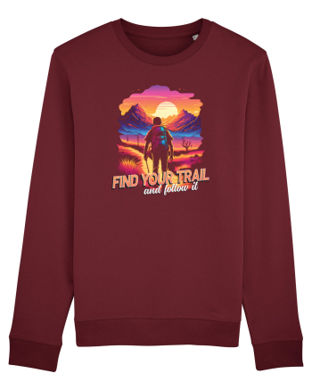 in stil synthwave - Find your trail and follow it Burgundy