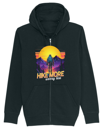 in stil synthwave - Hike more worry less Black