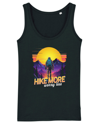 in stil synthwave - Hike more worry less Black