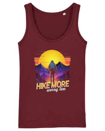in stil synthwave - Hike more worry less Burgundy