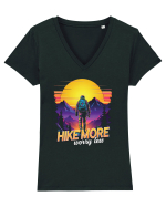 in stil synthwave - Hike more worry less Tricou mânecă scurtă guler V Damă Evoker