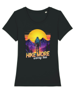 in stil synthwave - Hike more worry less Tricou mânecă scurtă guler larg fitted Damă Expresser