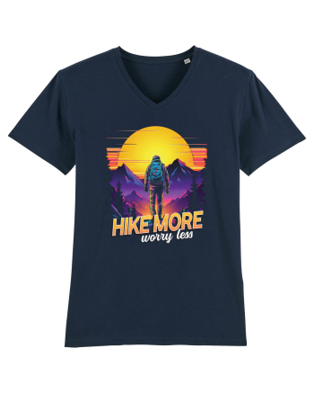 in stil synthwave - Hike more worry less French Navy