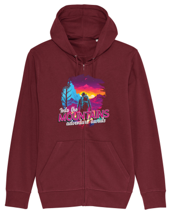 in stil synthwave - Into the mountains adventure awaits Burgundy