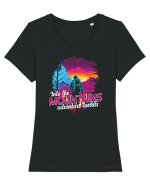 in stil synthwave - Into the mountains adventure awaits Tricou mânecă scurtă guler larg fitted Damă Expresser