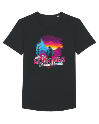 in stil synthwave - Into the mountains adventure awaits Black
