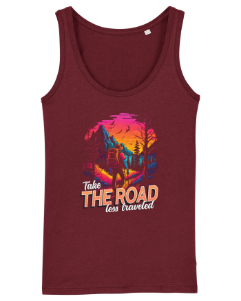 in stil synthwave - Take the road less traveled Burgundy