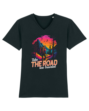 in stil synthwave - Take the road less traveled Black