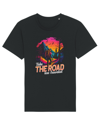 in stil synthwave - Take the road less traveled Black