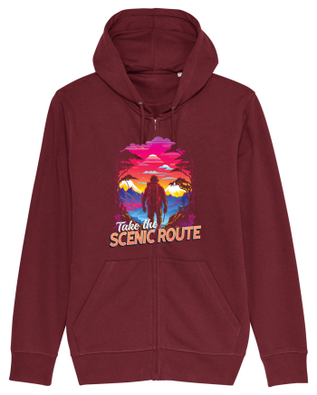 in stil synthwave - Take the scenic route Burgundy