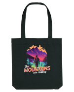 in stil synthwave - The mountains are calling Sacoșă textilă