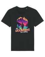 in stil synthwave - The mountains are calling Tricou mânecă scurtă Unisex Rocker