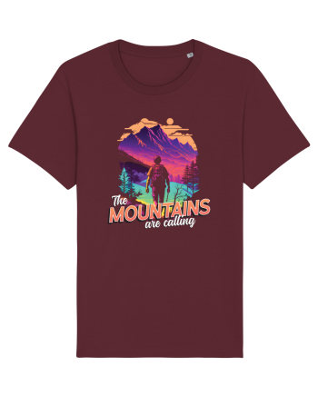 in stil synthwave - The mountains are calling Burgundy