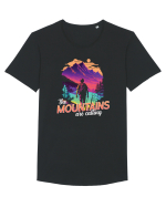 in stil synthwave - The mountains are calling Tricou mânecă scurtă guler larg Bărbat Skater