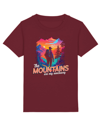 in stil synthwave - The mountains are my sanctuary Burgundy
