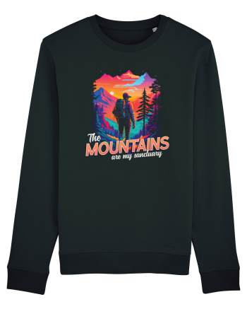in stil synthwave - The mountains are my sanctuary Black