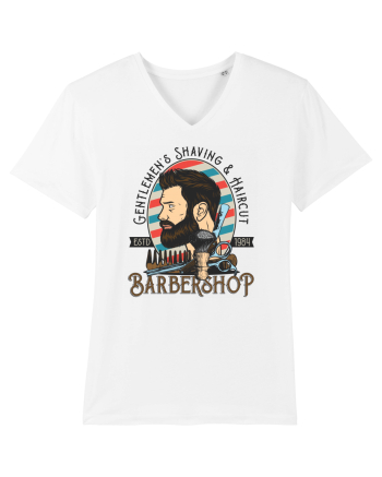 Gentlemen's Barbershop Shaving & Haircut White
