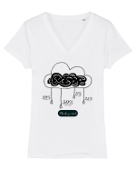 Monday mood Tricou mânecă scurtă guler V Damă Evoker