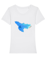 Timiș County Map Tricou mânecă scurtă guler larg fitted Damă Expresser