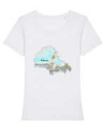 Brașov County Map Tricou mânecă scurtă guler larg fitted Damă Expresser