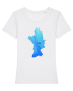 Olt County Map Tricou mânecă scurtă guler larg fitted Damă Expresser