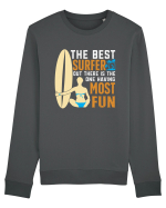 The best surfer, out there is the one having most fun Bluză mânecă lungă Unisex Rise