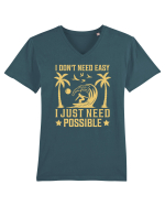 I don't need easy, I just need possible Tricou mânecă scurtă guler V Bărbat Presenter