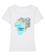 Bistrița Năsăud County Map Tricou mânecă scurtă guler larg fitted Damă Expresser