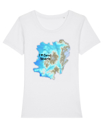 Caraș Severin County Map Tricou mânecă scurtă guler larg fitted Damă Expresser