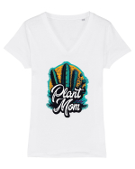 Plant Mom Tricou mânecă scurtă guler V Damă Evoker