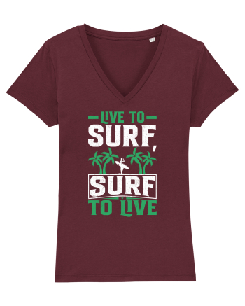 Live to surf, surf to live Burgundy