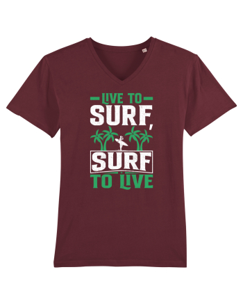 Live to surf, surf to live Burgundy