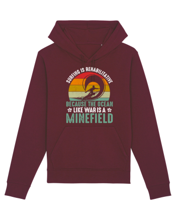 Surfing is rehabilitative because the ocean, like war, is a minefield Burgundy