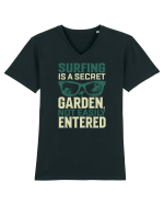 Surfing is a secret garden, not easily entered. Tricou mânecă scurtă guler V Bărbat Presenter