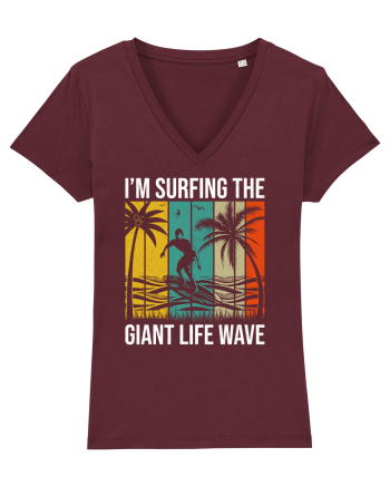 I'm surfing the giant life wave Burgundy