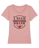 I Need a Drink Tricou mânecă scurtă guler larg fitted Damă Expresser