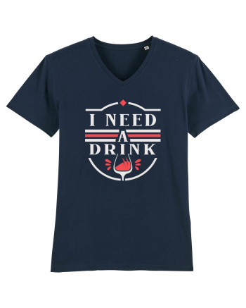 I Need a Drink - White French Navy