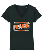 Prague Tricou mânecă scurtă guler V Damă Evoker