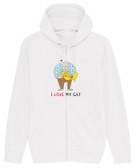 I love my cat Hanorac cu fermoar Unisex Connector