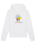I love my cat Hanorac Unisex Drummer