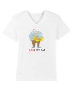 I love my cat Tricou mânecă scurtă guler V Bărbat Presenter