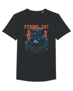 Cyborg Cat With Sunglasses Tricou mânecă scurtă guler larg Bărbat Skater